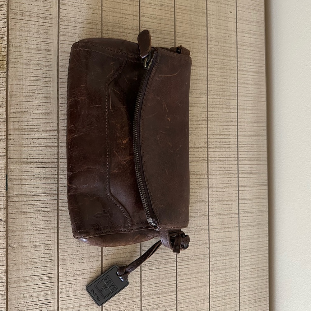 Vintage Frye Dark Brown Leather Crossbody Bag